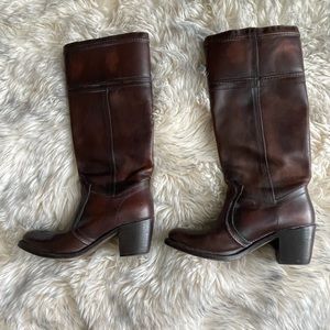 Frye talk brown leather boots size 8